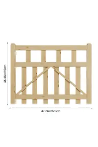 Outdoor Entrance Gate Picket Style for Patios and Yards W 120cm H 90cm