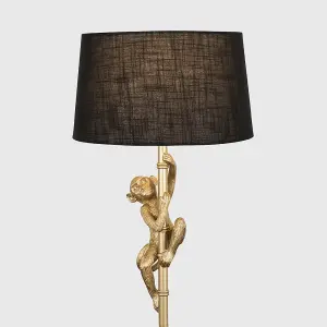 ValueLights Monkey Animal Quirky Modern Black Floor Lamp With Black Shade