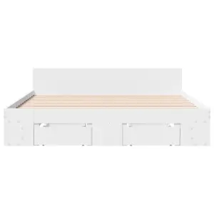 Berkfield Bed Frame with Drawers without Mattress White 120x200 cm