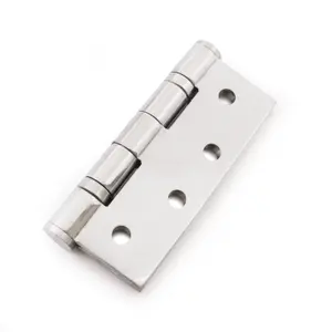 EAI 4" Fire Door Hinges 4" Stainless Steel Grade 13  - 102x76x3mm - Square - Polished - Pair - Including Screws