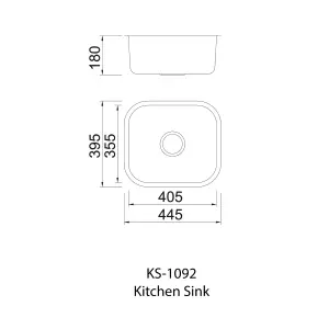 Dihl 1092 Under-Mount Single Bowl Stainless Steel Kitchen Sink with Waste