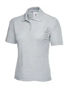 Uneek - Women's/Ladies Classic Poloshirt - 50% Polyester 50% Cotton - Heather Grey - Size XS