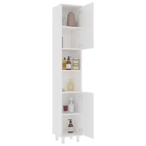 Berkfield Bathroom Cabinet White 30x30x179 cm Engineered Wood