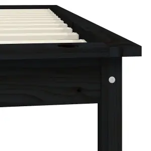 Berkfield Bed Frame Black 90x200 cm Solid Wood Pine