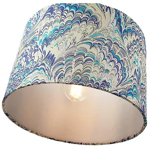 Contemporary and Vivid Peacock Print Table/Pendant Lamp Shade in Soft Cotton