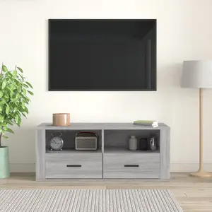 Berkfield TV Cabinet Grey Sonoma 100x35x40 cm Engineered Wood