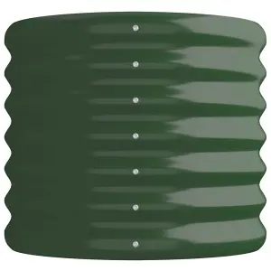 Berkfield Garden Planter Powder-coated Steel 114x40x36 cm Green