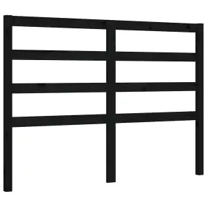 Berkfield Bed Frame with Headboard Black 140x190 cm Solid Wood