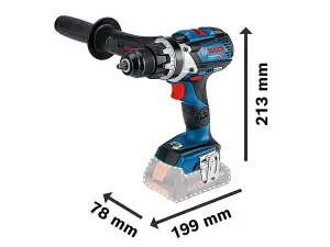 Bosch GSR 18V-110 C Professional Drill Driver with Bluetooth Connectivity and 2 Batteries