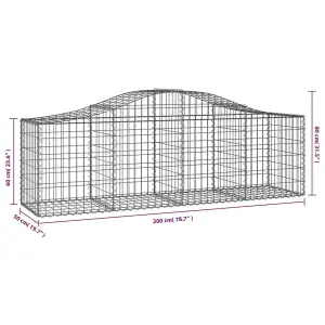 Berkfield Arched Gabion Basket 200x50x60/80 cm Galvanised Iron