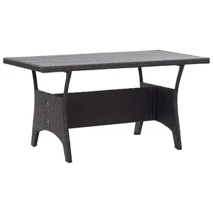 Berkfield Garden Table Black 120x70x66 cm Poly Rattan