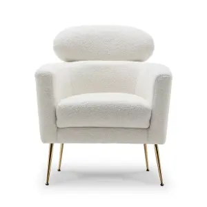 Teddy Boucle Accent Chair White