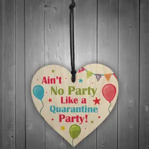 Red Ocean Novelty Quarantine Birthday Gifts Wooden Heart Quarantine Party Birthday Decor Gifts For Daughter Son