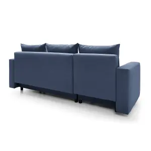 Oslo Reversible Corner Sofa Bed in Dark Blue