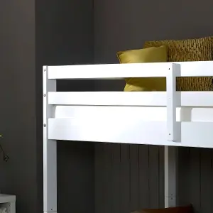 Durham White Wooden Bunk Bed Frame  3'  Single