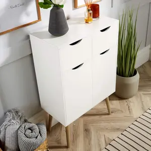 Kennedy 56cm Wide 2 Drawer Compact Sideboard Storage Unit White