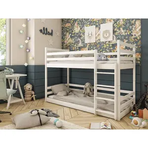 White Mini Bunk Bed for Children with Foam Mattresses - Safe, Space-Saving & Stylish