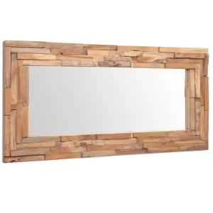 Berkfield Decorative Mirror Teak 120x60 cm Rectangular