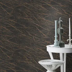 Rasch Factory Marbled Shimmer Charcoal with Gold Wallpaper