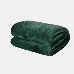 Brentfords Ultra Soft Blanket Throw Warm Flannel Fleece - Green, 120 x 150 cm