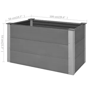 Berkfield Garden Raised Bed WPC 100x50x54 cm Grey