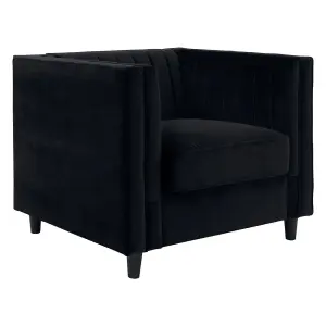 Interiors by Premier Farah Black Velvet Chair