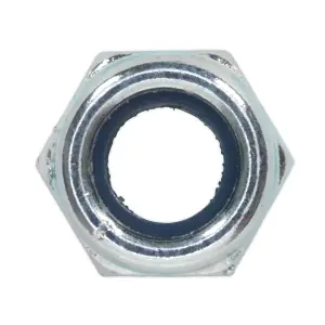 Sealey Nylon Lock Nut M6 Zinc Plated DIN 982 With Bag Pack of 100 Silver NLN6