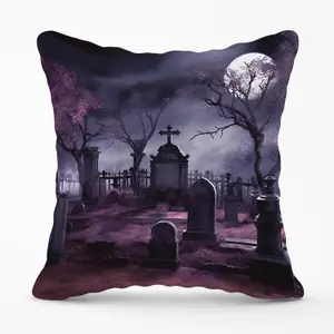 Witchs Moonlit Cemetery Design Outdoor Cushion 45cm x 45cm