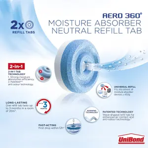 UniBond Aero 360 Moisture absorbing refill, Pack of 2