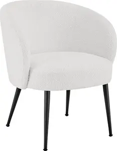 DUSK Indy Bouclé Accent Chair - Off White