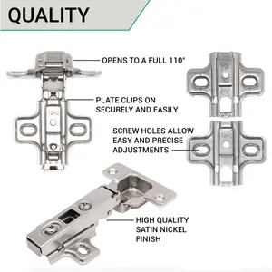 AFIT Full Overlay 110 Degree Sprung Clip-On Kitchen Cabinet Hinge 35mm - Each