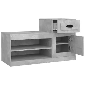 Berkfield Shoe Cabinet Concrete Grey 100x42x60 cm Engineered Wood