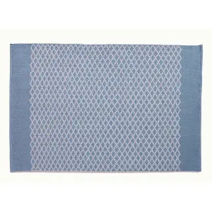 Woven Indoor Outdoor Washable Trellis Reversible Rug Denim Blue - 120cm x 170cm