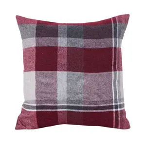 Maniscalco Plaid Square Throw Cushion Wine