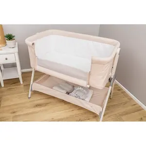 Snoozie Folding Travel Cot with Mattress Beige/Sandy