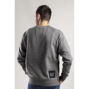 Caterpillar Icon Stripe Crew Neck Sweatshirt Jumper Grey - XXL