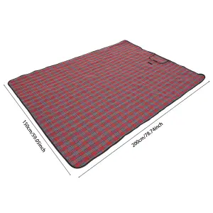 Red Portable Scottish Plaid Picnic Blanket 150 x 200cm