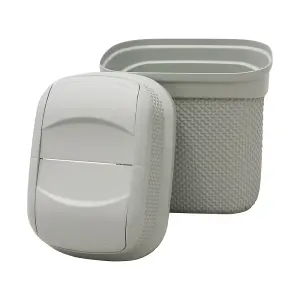 JVL Droplette Design Plastic Lidded Bin, Grey