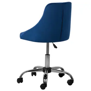 Desk Chair Velvet Navy Blue PARRISH