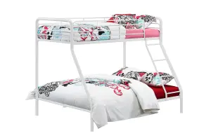 Bunk Bed Metal White, Single/Double