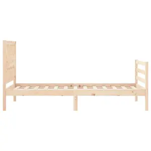 Berkfield Bed Frame with Headboard 90x200 cm Solid Wood