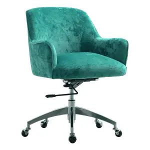 Office Desk Chair Ice Velvet Swivel Executive Office Chair Computer Armchair for Home or Office,Light Green