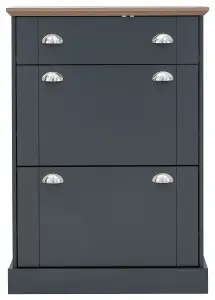 GFW Kendal Deluxe Shoe Cabinet Slate Blue