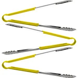 Stainless Steel Tongs 12" (Set of 3) Yellow / 30.48cm