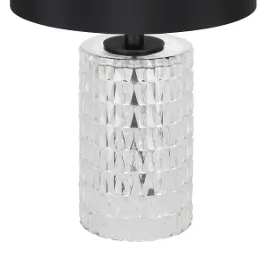 EGLO Sapuara Clear Crystal Glass & Fabric Modern Table Lamp