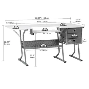 Eclipse Ultra Sewing Machine/ Hobby Table in Grey / White - Sewing Online 13376