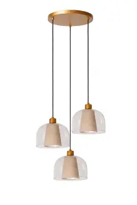 Lucide Gunhild Classic Pendant light - 3xE27 - Transparant