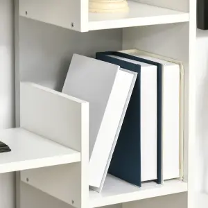 HOMCOM 6-Tier Bookshelf Freestanding Decorative Storage Shelves for Home White