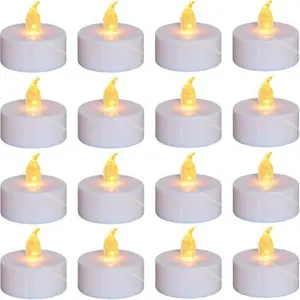 Battery Operated Flameless Tea Lights Candles, Realistic Bright Flickering 24 Pack Electric Candle Lamp,Long Lasting 100 Hours Warm Yellow Light