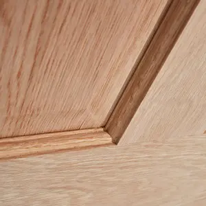 6 panel Unglazed Oak veneer Internal Door, (H)1981mm (W)686mm (T)35mm